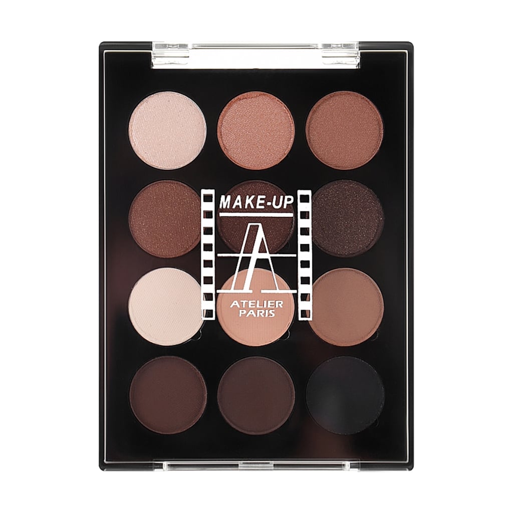 Палетка пудрових підводок Make-Up Atelier Paris, Brown Gray, 12 кольорів, 12.5 г